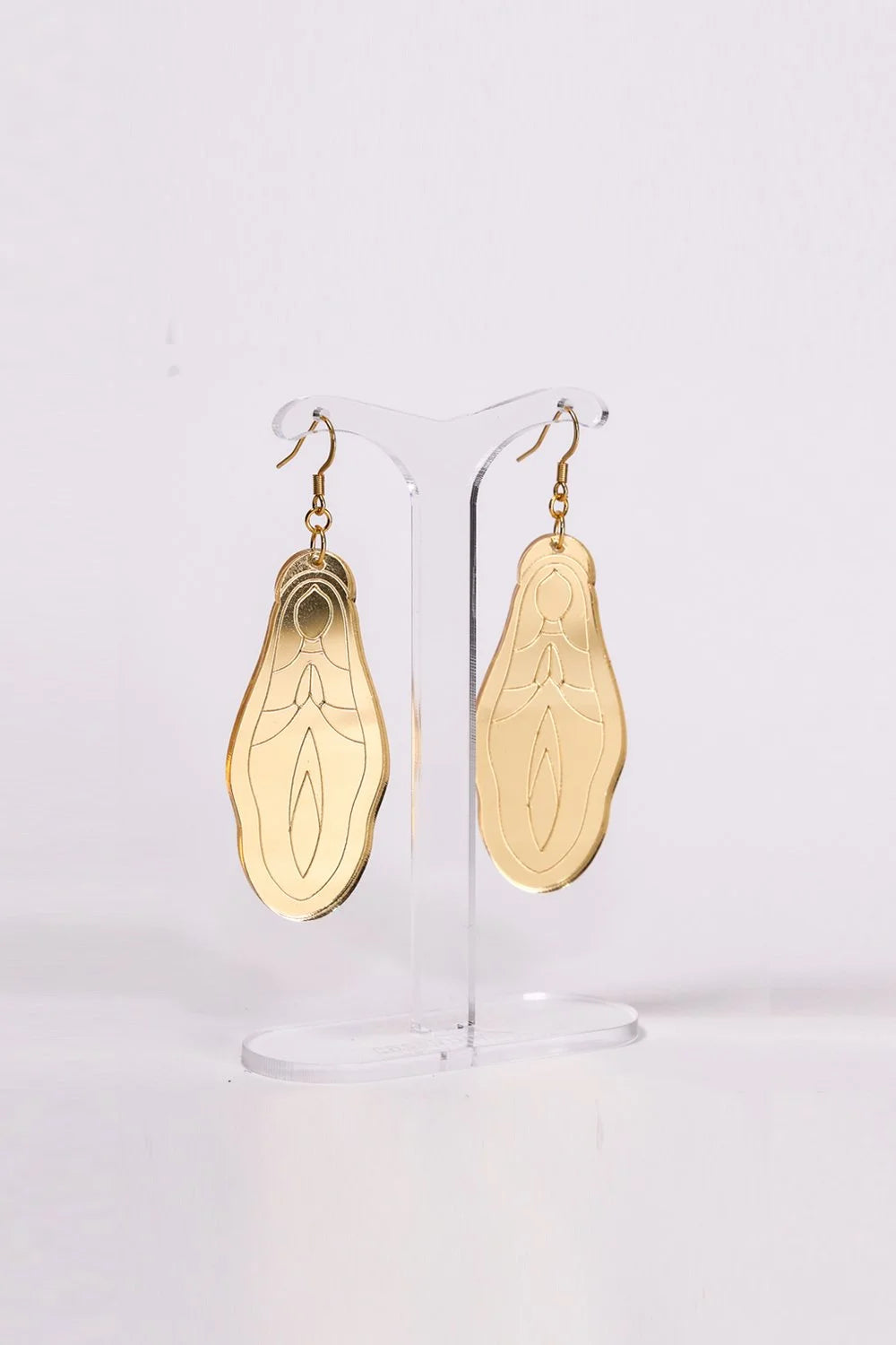 Holy Vulva Hook Earrings in Venus Gold