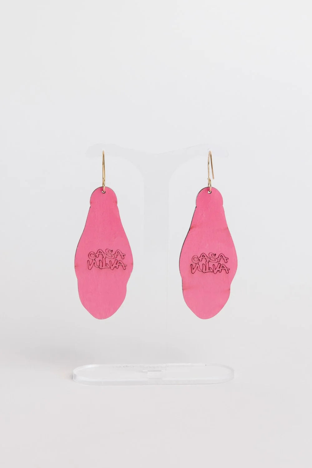 Holy Vulva Hook Earrings in Temple Rose
