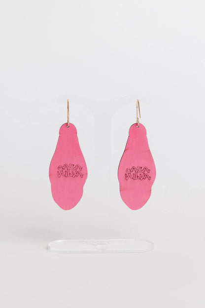 Holy Vulva Hook Earrings in Temple Rose