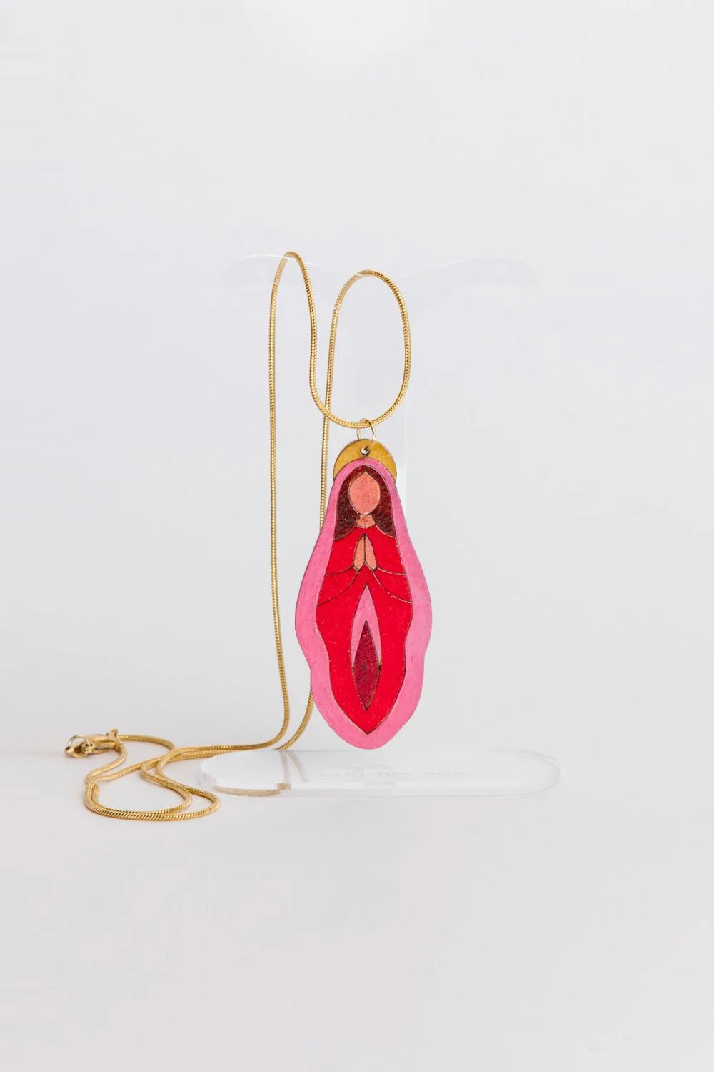 Holy Vulva Pendant in Temple Rose
