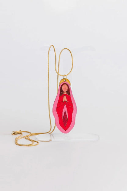 Holy Vulva Pendant in Temple Rose