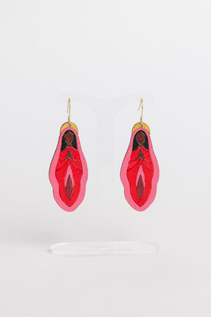 Holy Vulva Hook Earrings in Temple Oracle