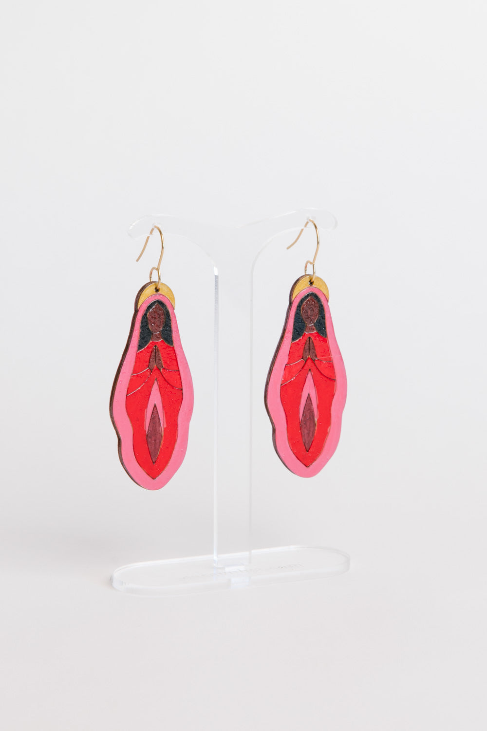 Holy Vulva Hook Earrings in Temple Oracle