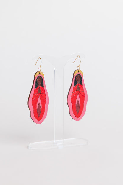 Holy Vulva Hook Earrings in Temple Oracle