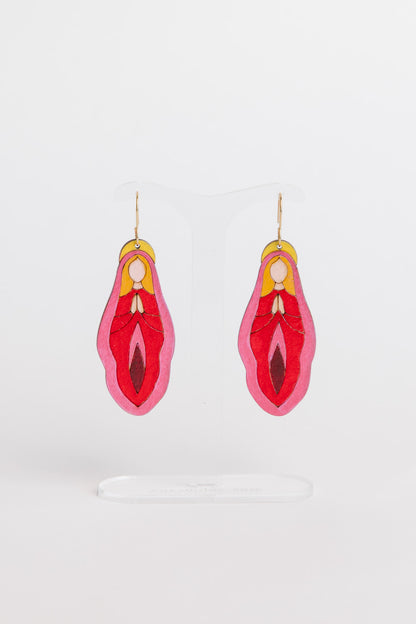 Holy Vulva Hook Earrings in Temple Muse