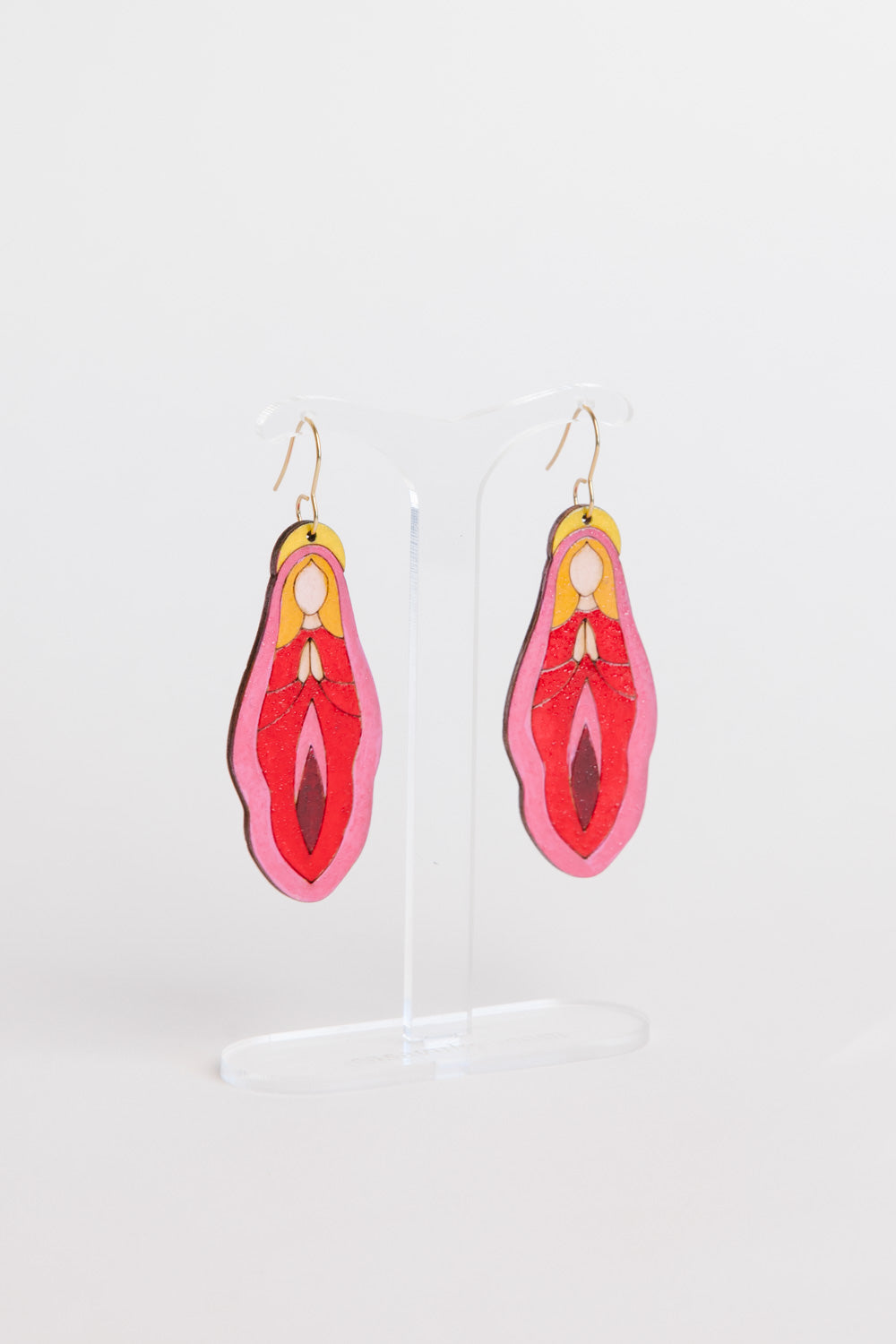 Holy Vulva Hook Earrings in Temple Muse