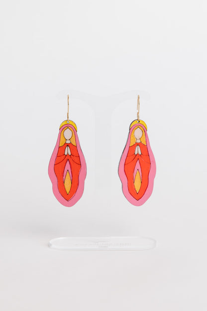 Holy Vulva Hook Earrings in Wild Eve