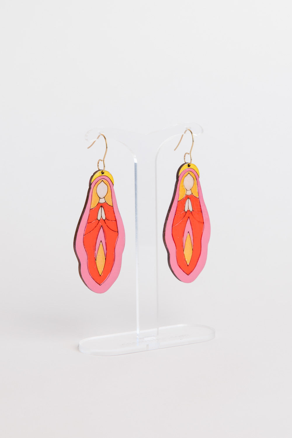 Holy Vulva Hook Earrings in Wild Eve