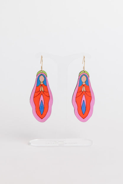 Holy Vulva Hook Earrings in Wild Artemis