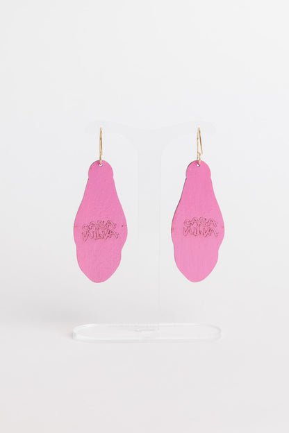 Holy Vulva Hook Earrings in Rose Weaver