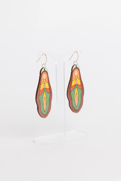 Holy Vulva Hook Earrings in Harvest Queen