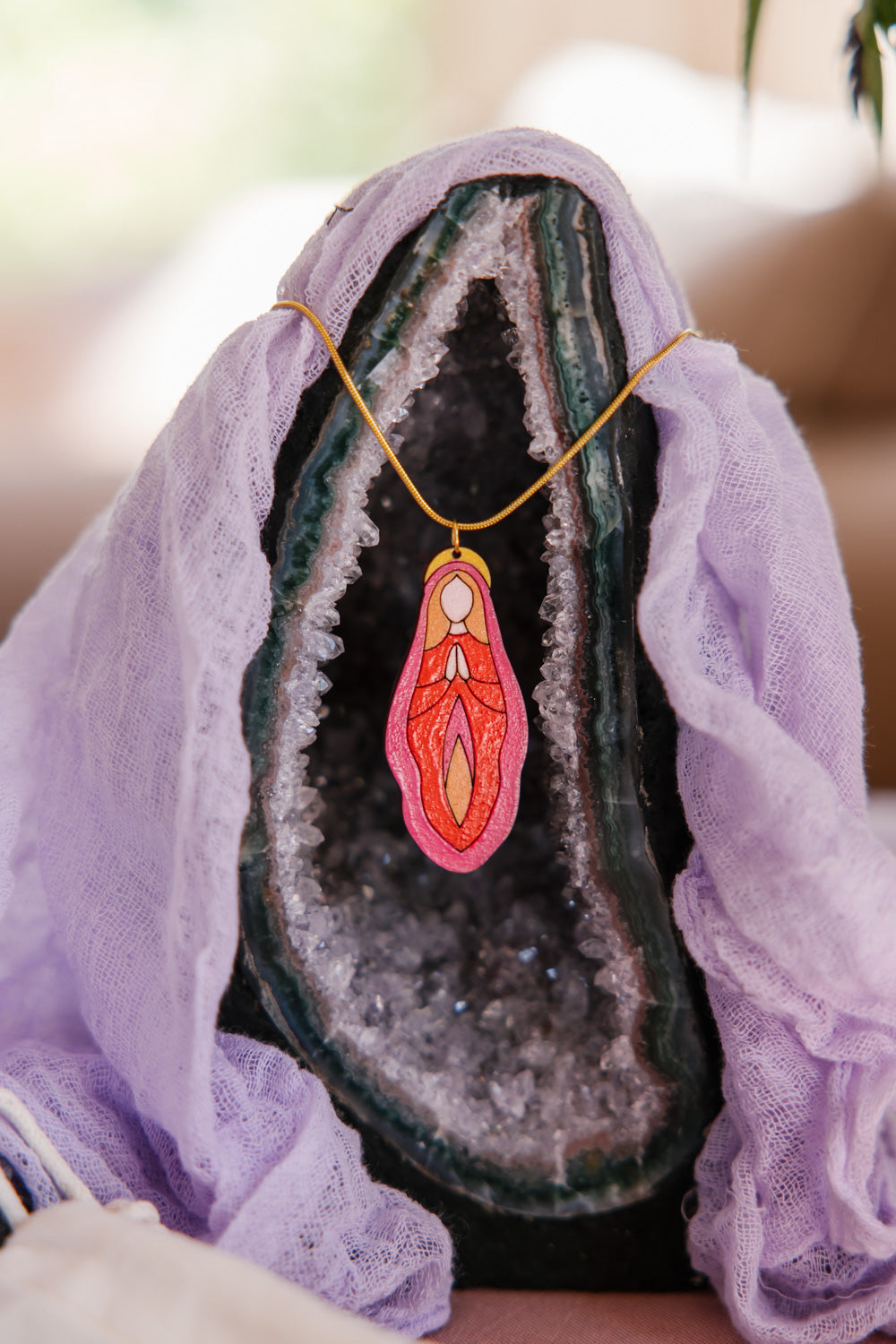 Holy Vulva Pendant in Wild Eve