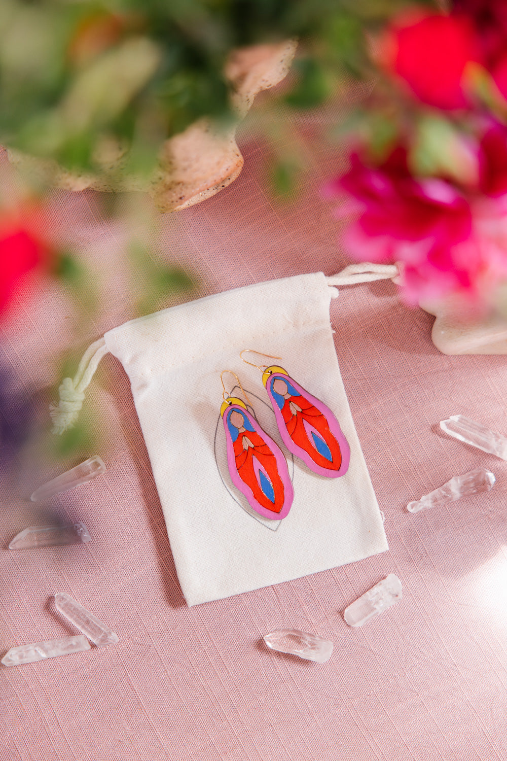Holy Vulva Hook Earrings in Wild Artemis