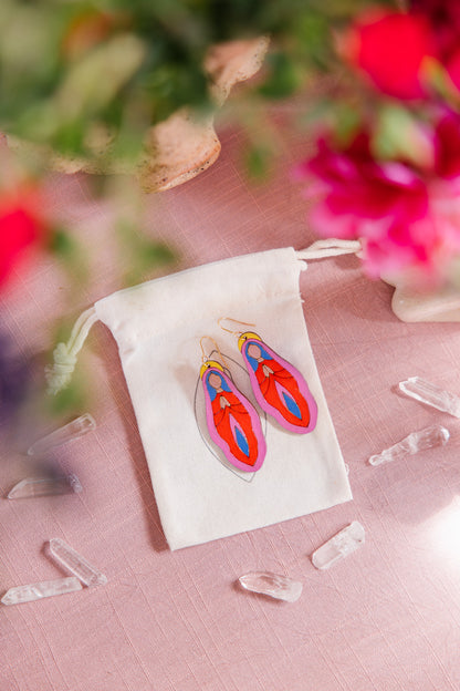 Holy Vulva Hook Earrings in Wild Artemis