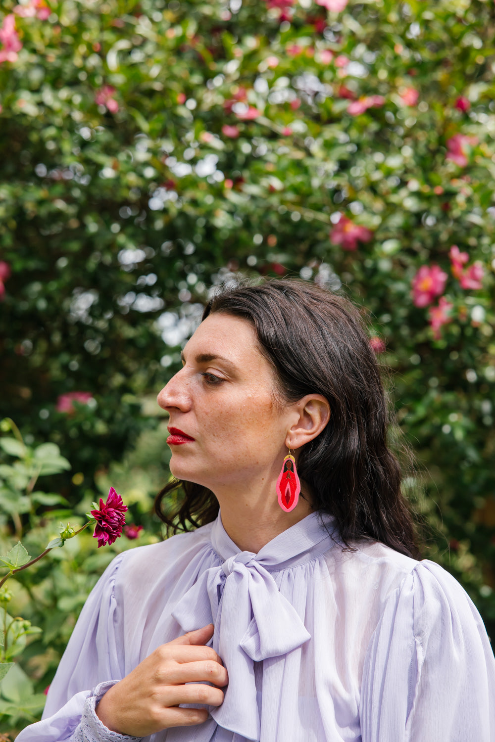 Holy Vulva Hook Earrings in Temple Oracle