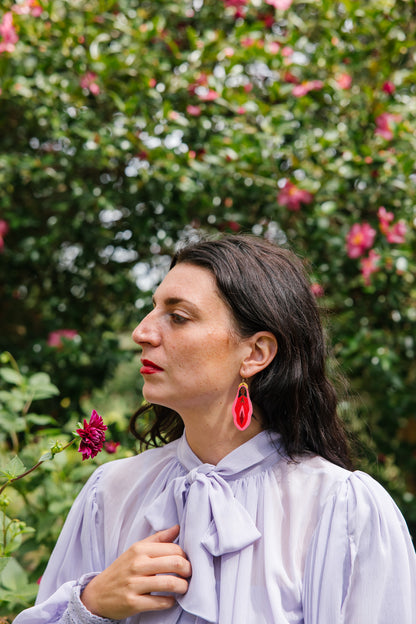 Holy Vulva Hook Earrings in Temple Oracle