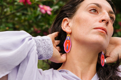 Holy Vulva Hook Earrings in Wild Artemis
