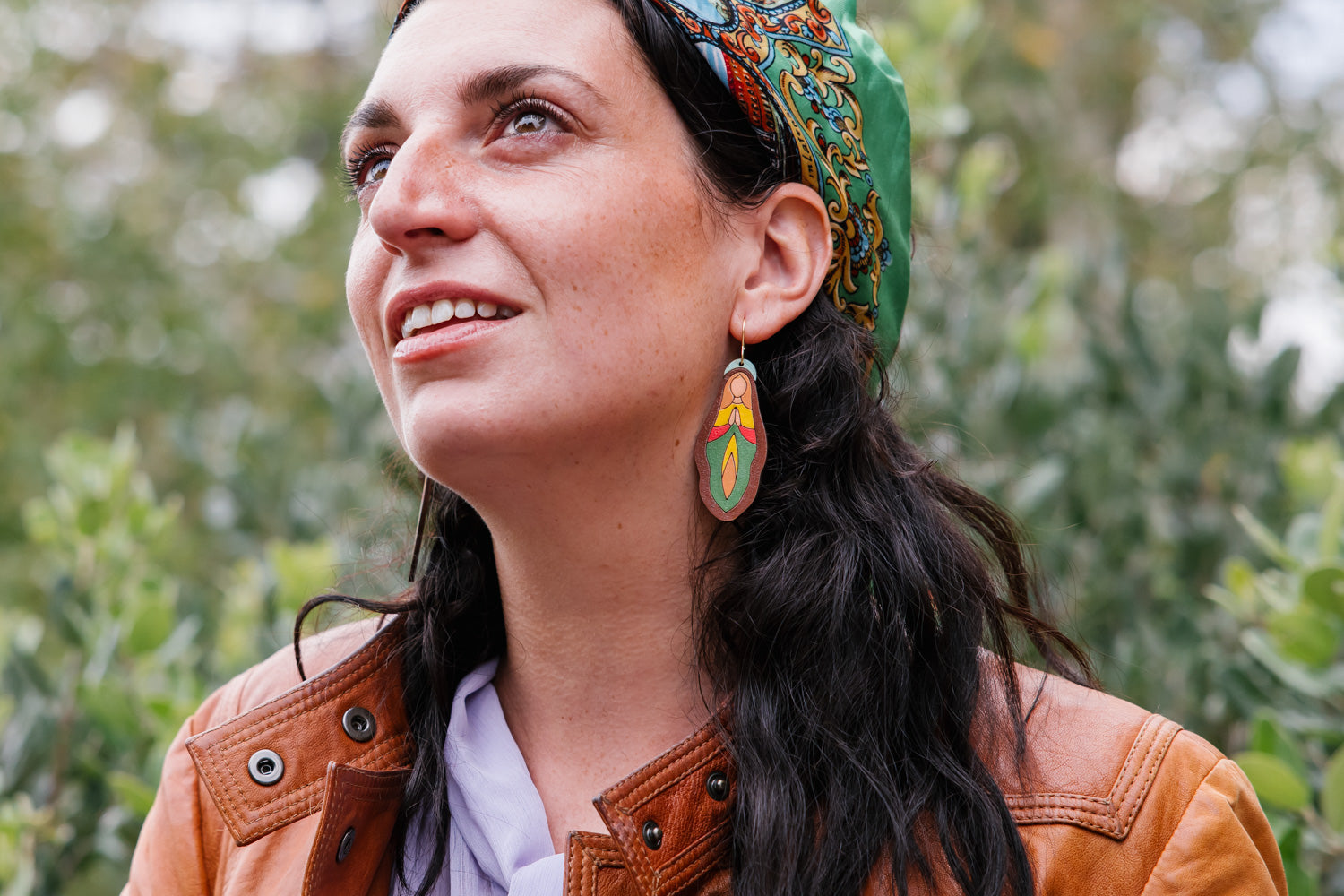 Holy Vulva Hook Earrings in Harvest Queen