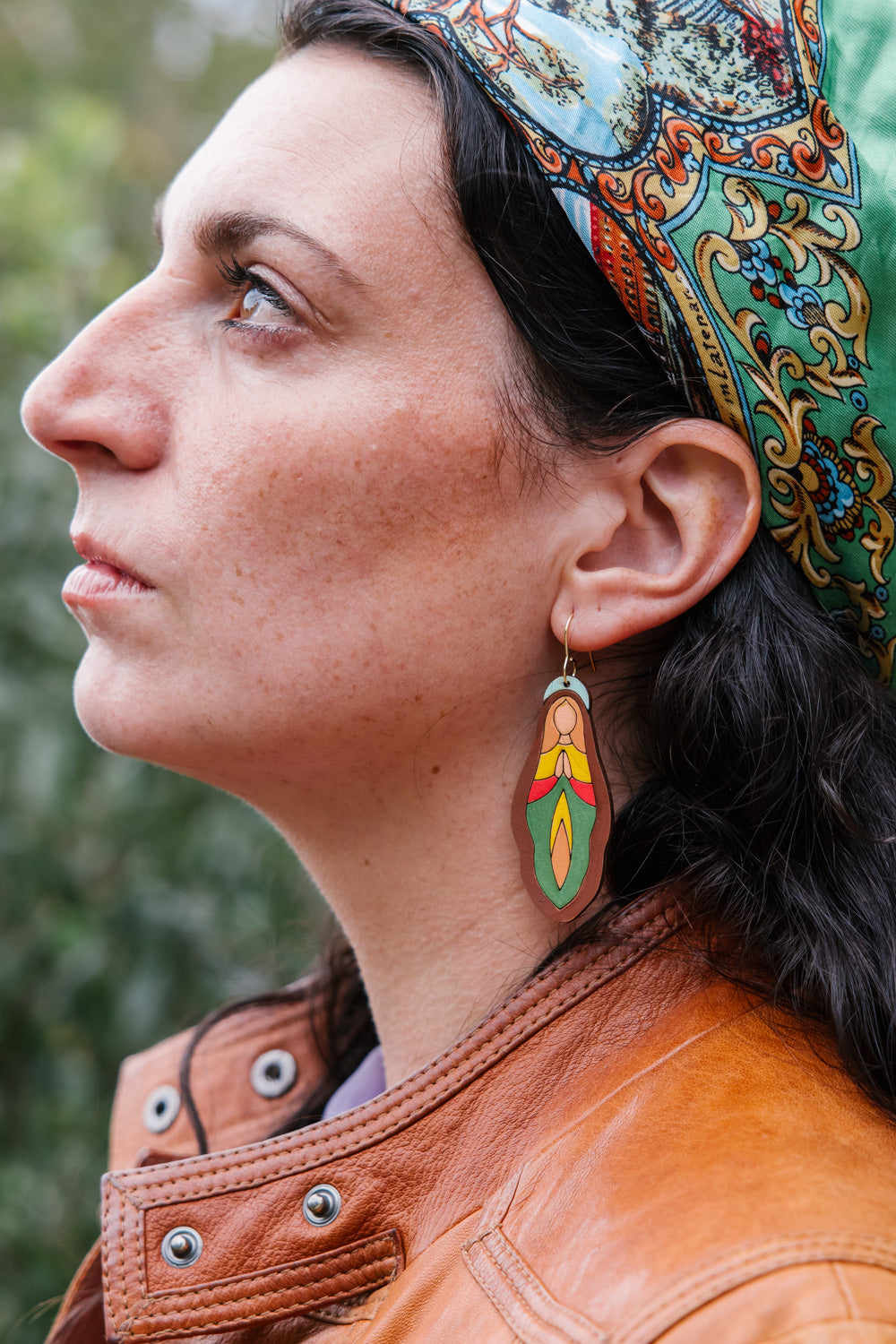 Holy Vulva Hook Earrings in Harvest Queen