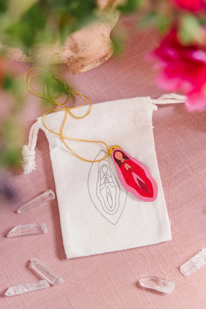 Holy Vulva Pendant in Temple Rose