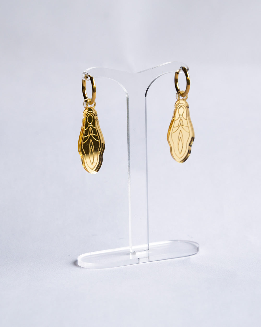 Holy Vulva Hoop Earrings in Venus Gold