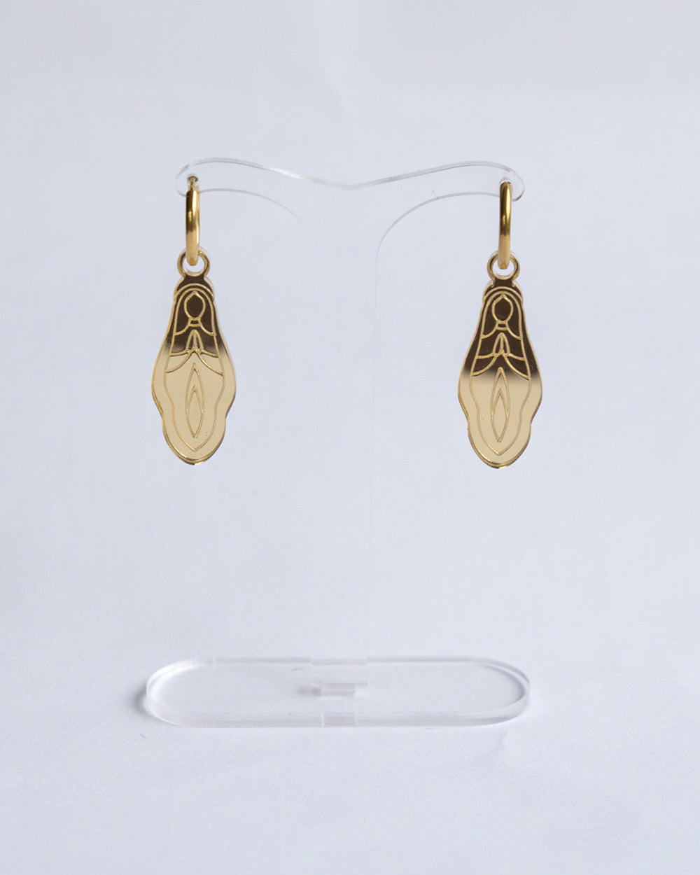 Holy Vulva Hoop Earrings in Venus Gold