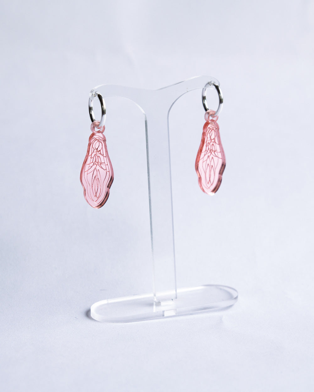 Holy Vulva Hoop Earrings in Aurora Rose