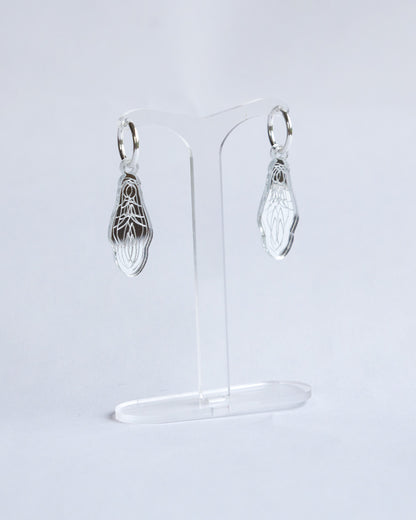 Holy Vulva Hoop Earrings in Selene Silver