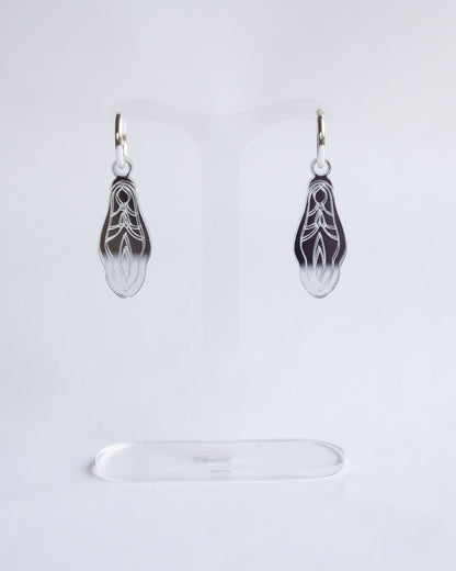 Holy Vulva Hoop Earrings in Selene Silver